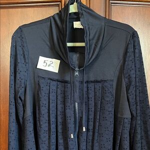 Cupio Navy Zip-Up Jacket Top Size Large